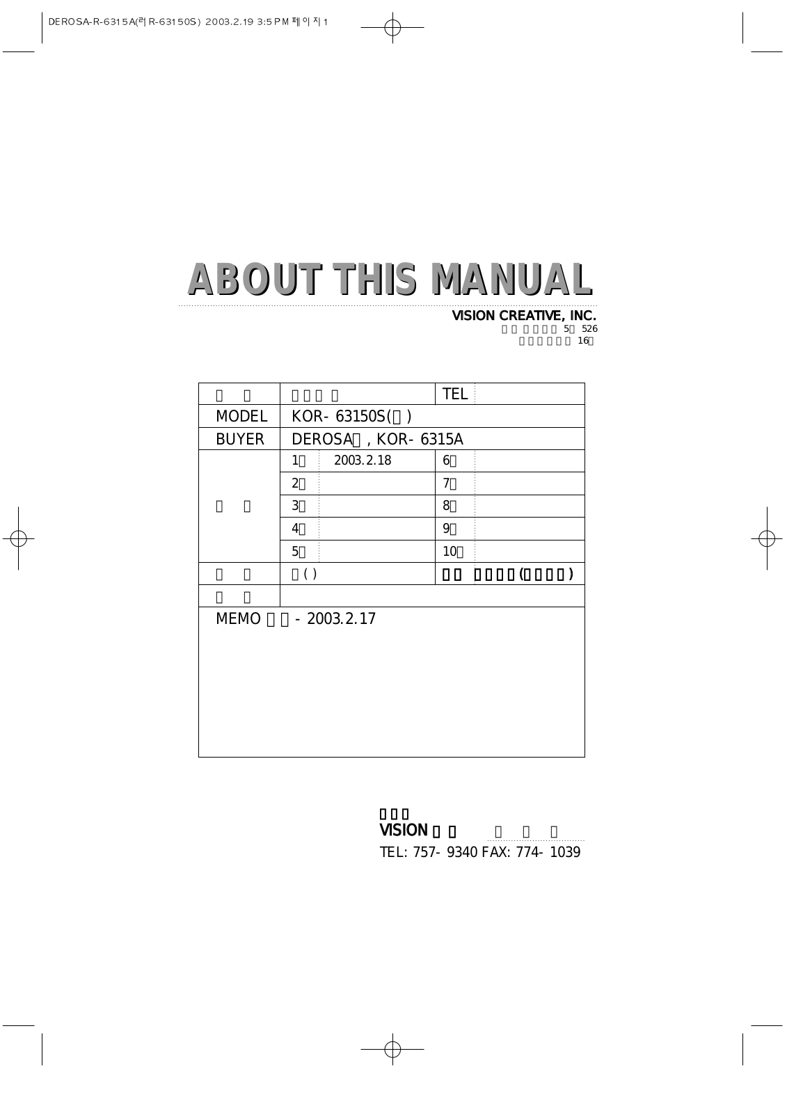 Daewoo KOR-6315A User Manual