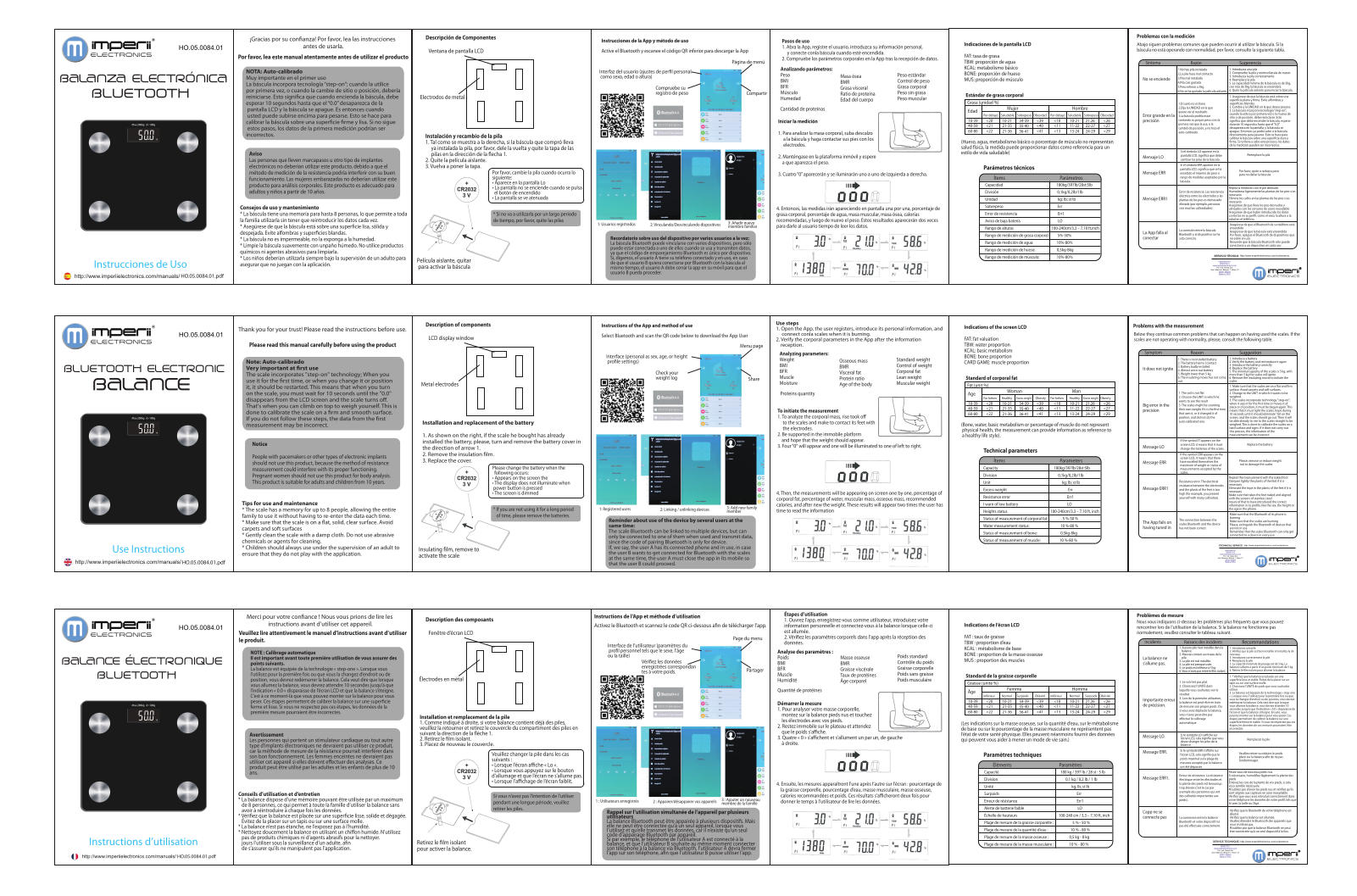 imperii electronics Bluetooth Electronic Balance Instruction Manual