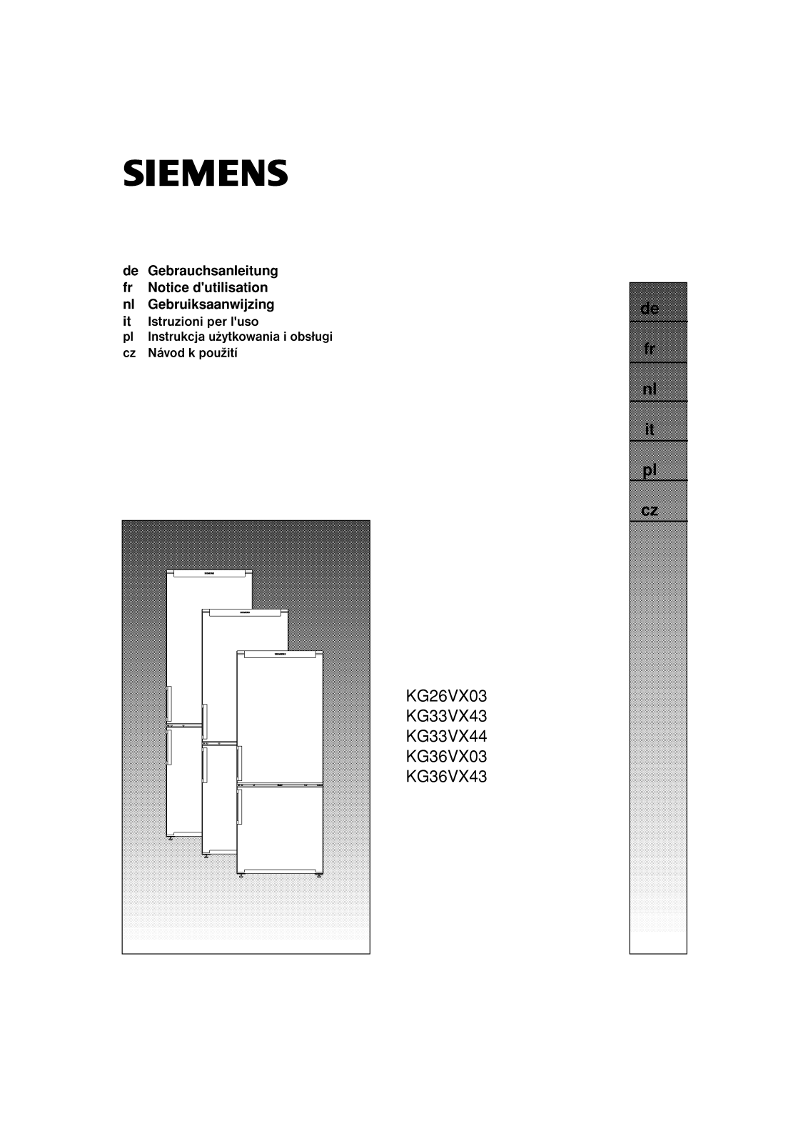 SIEMENS KG33VX44 User Manual