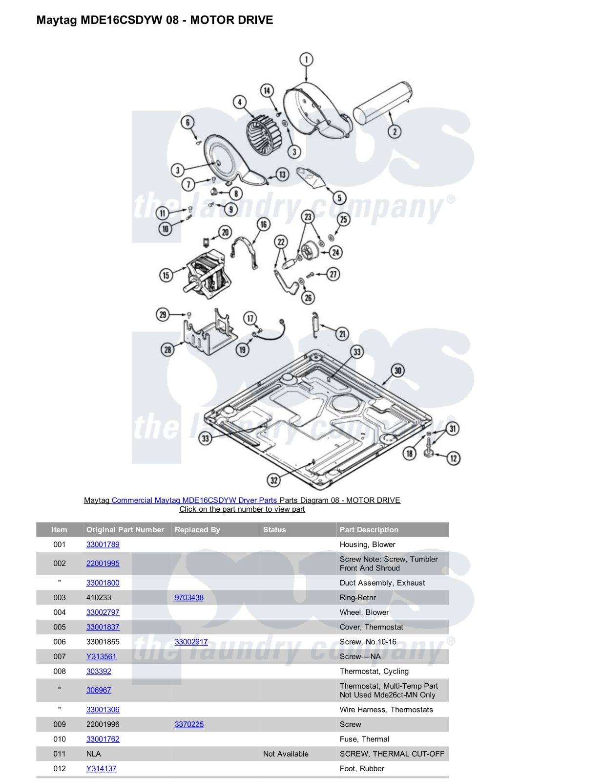 Maytag MDE16CSDYW Parts Diagram