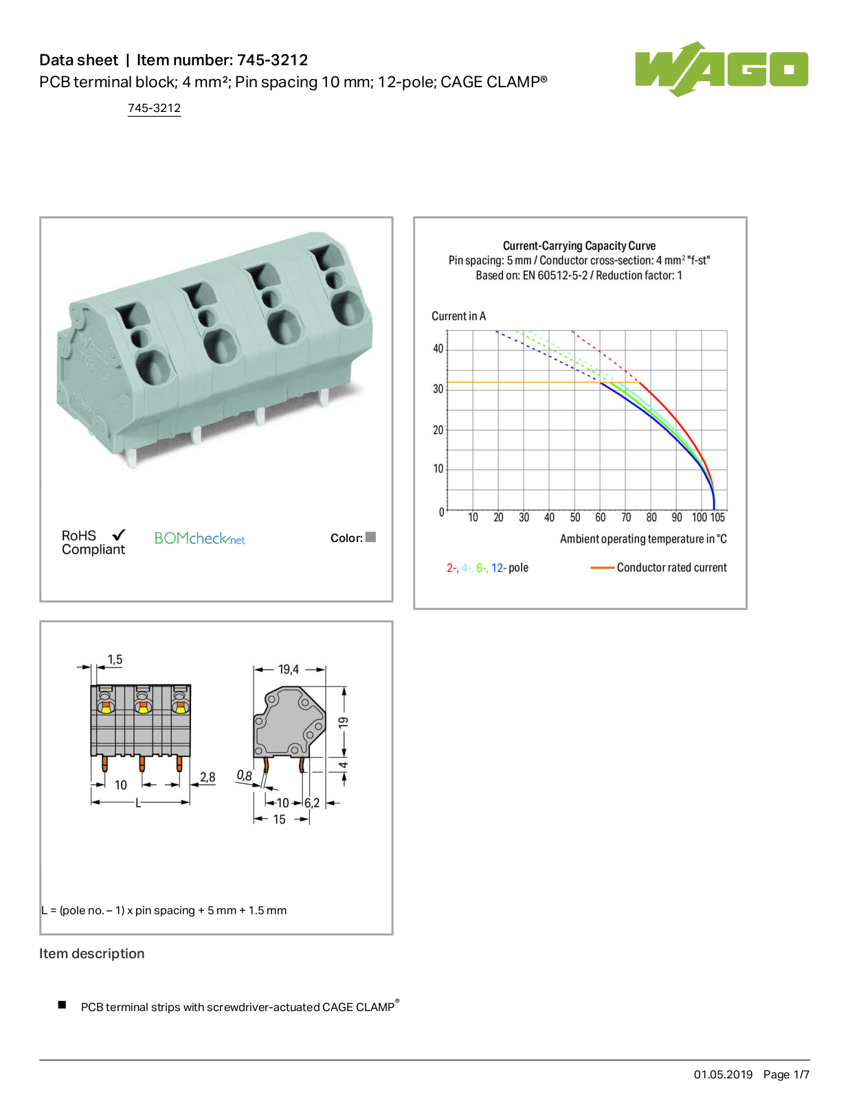 Wago 745-3212 Data Sheet