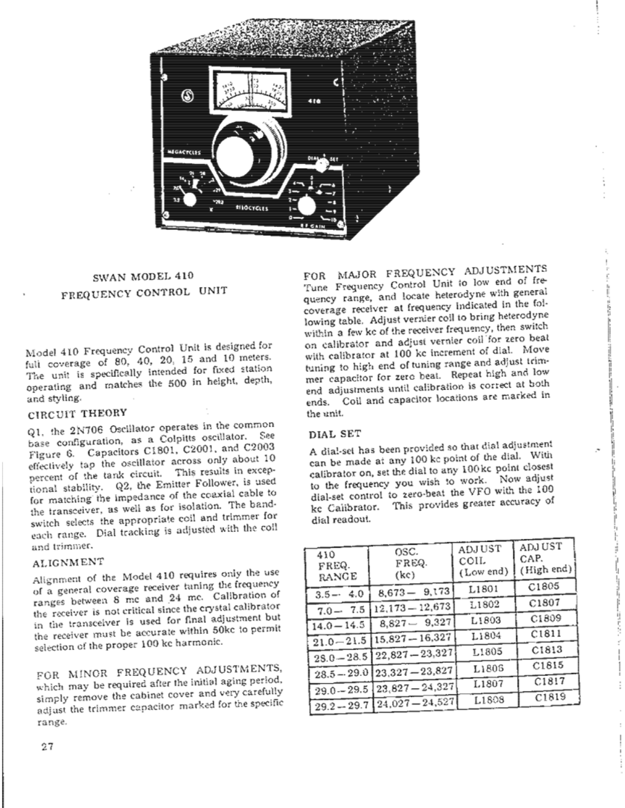 Swan 400 User Manual (PAGE 20)