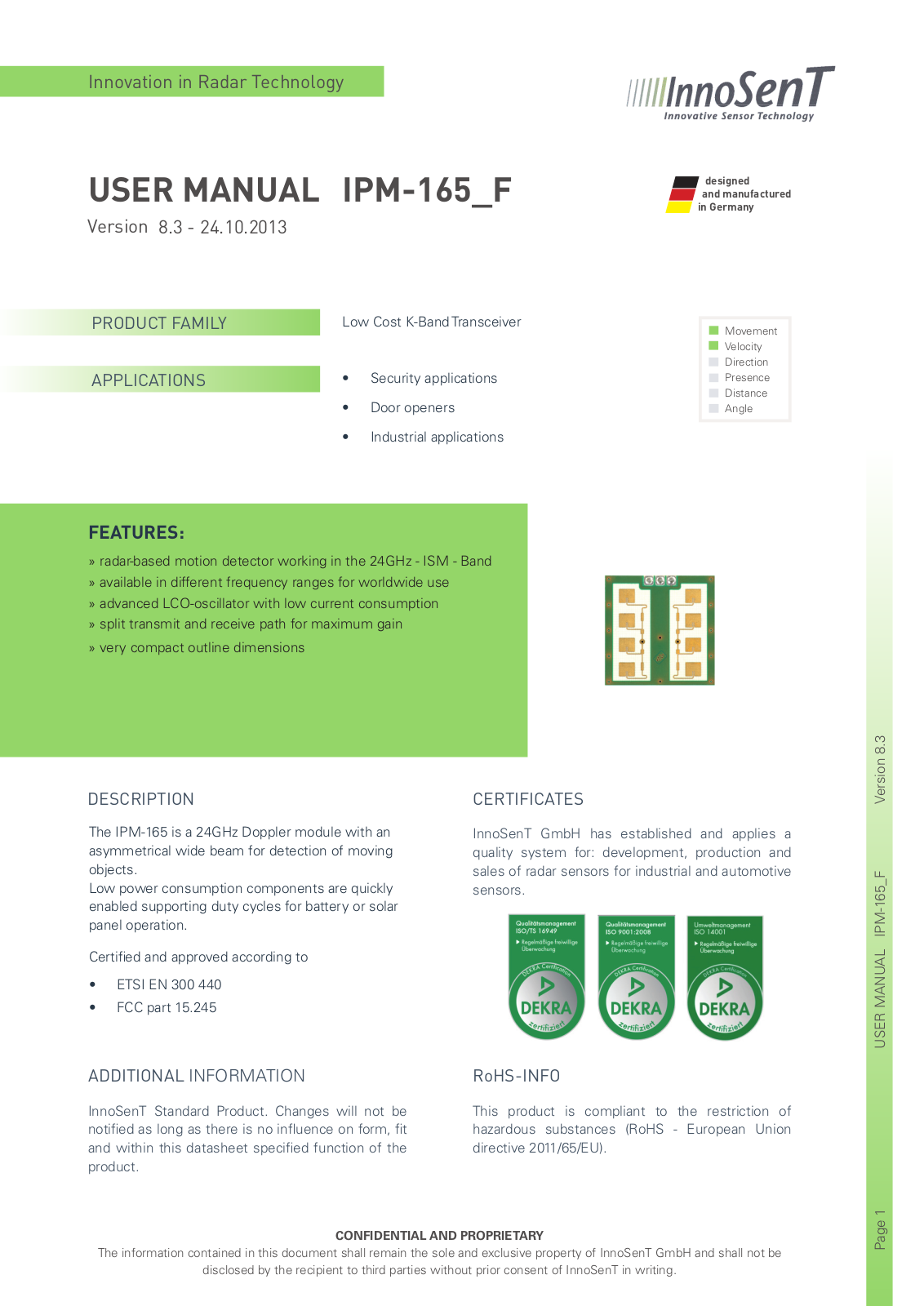 InnoSenT IPM165 User Manual - ManualMachine.com
