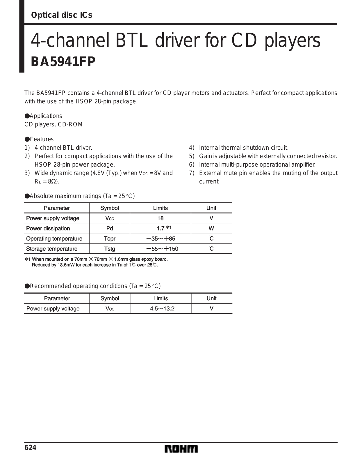 ROHM BA5941FP Datasheet