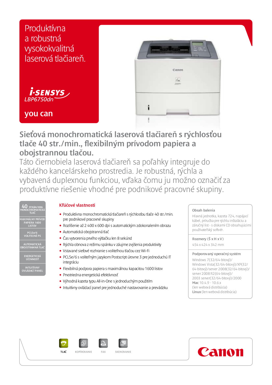 Canon I-SENSYS LBP6750DN BROCHURE