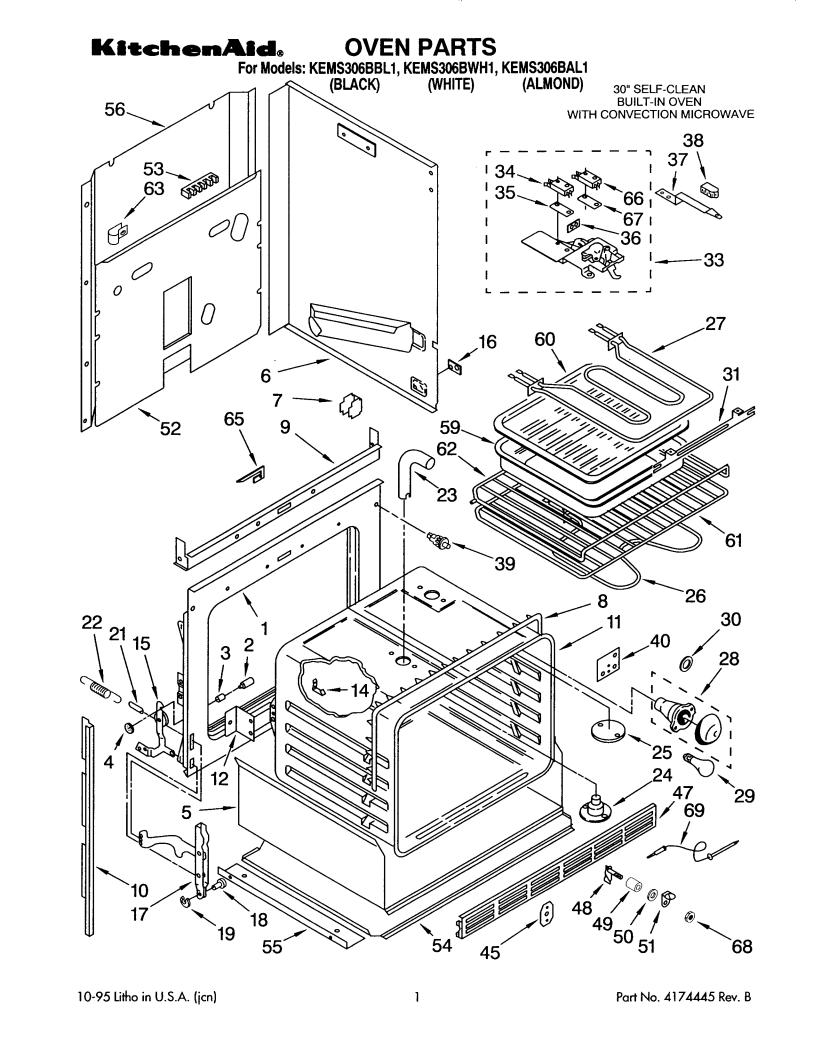 KitchenAid KEMS306BWH1 Parts List