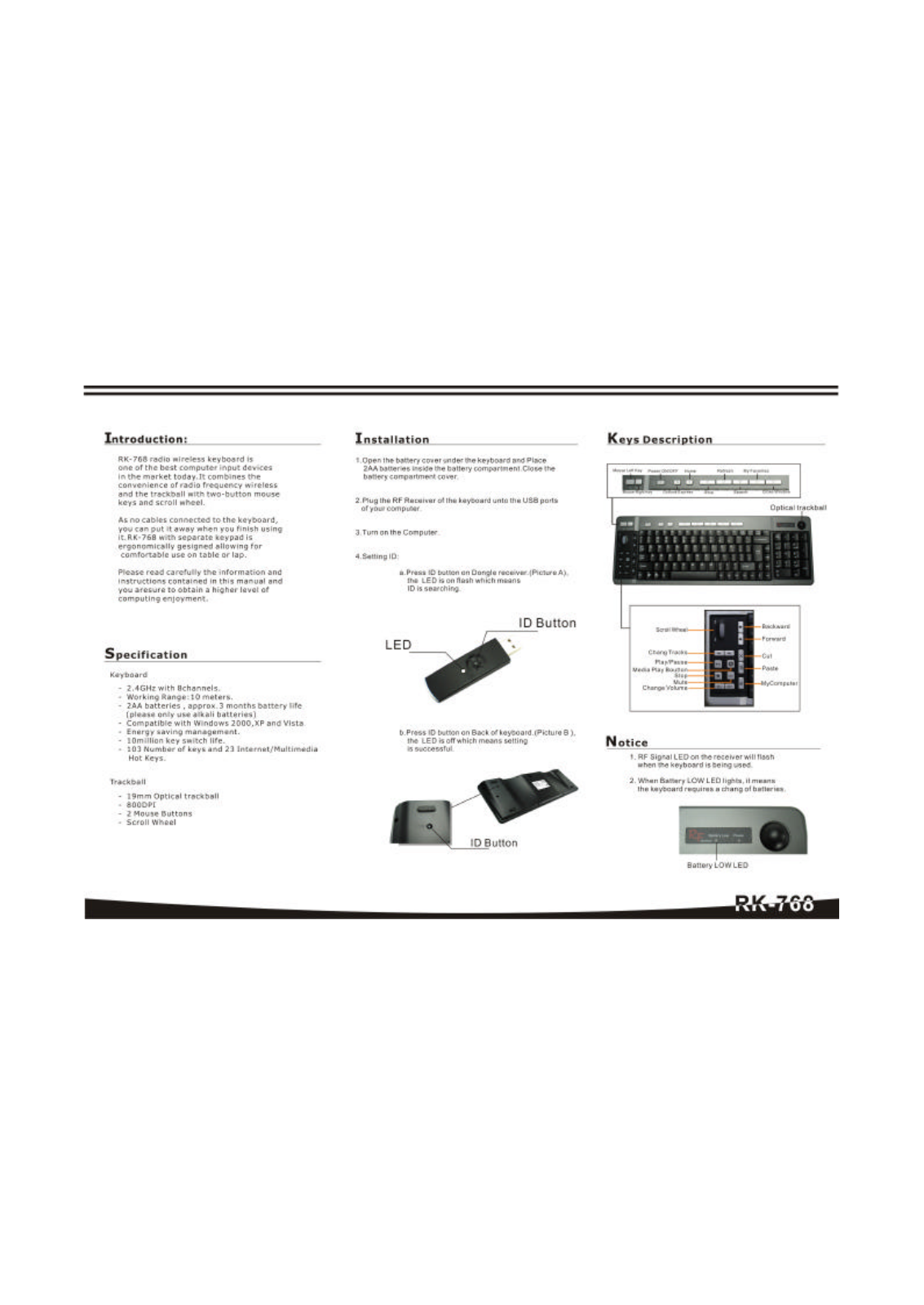 Focus Electronic Co RK768 User Manual