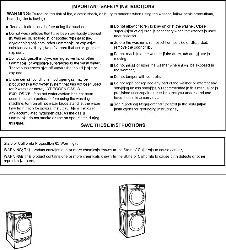 Whirlpool WFW82HEDW, WFW83HEDCB Use & Care Guide