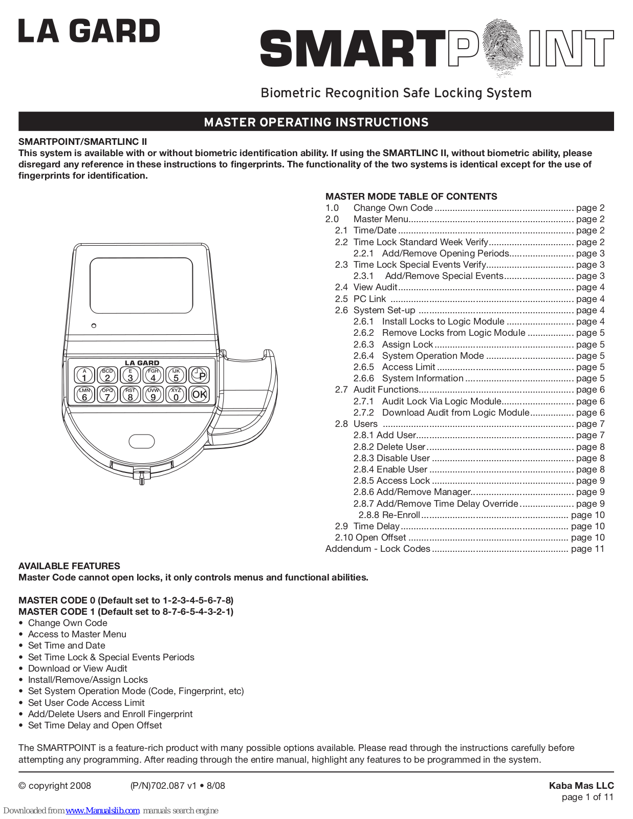 La Gard SmartPoint Operating Instructions Manual - ManualMachine.com
