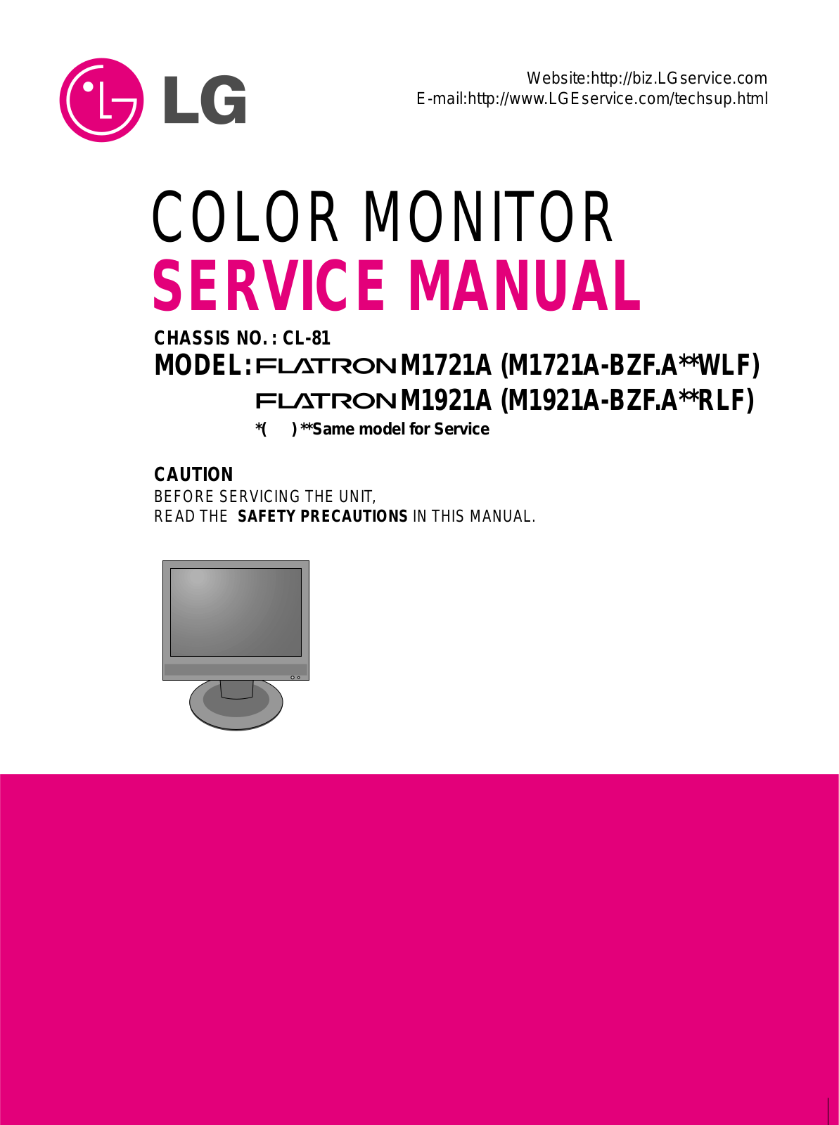 LG M1721A, M1921A Service manual
