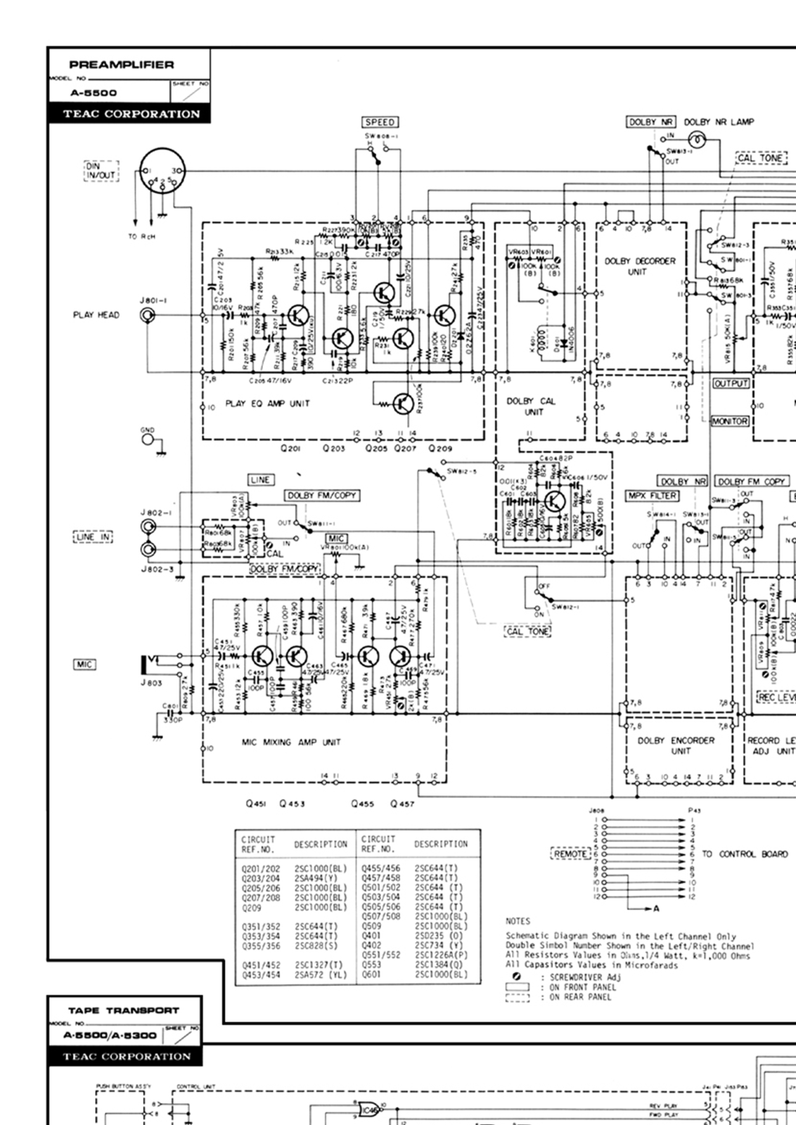 TEAC A-5500 Schematic