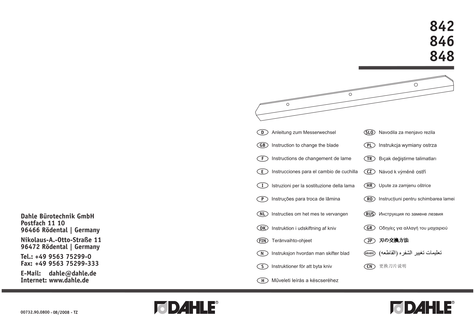 Dahle 842 User Manual