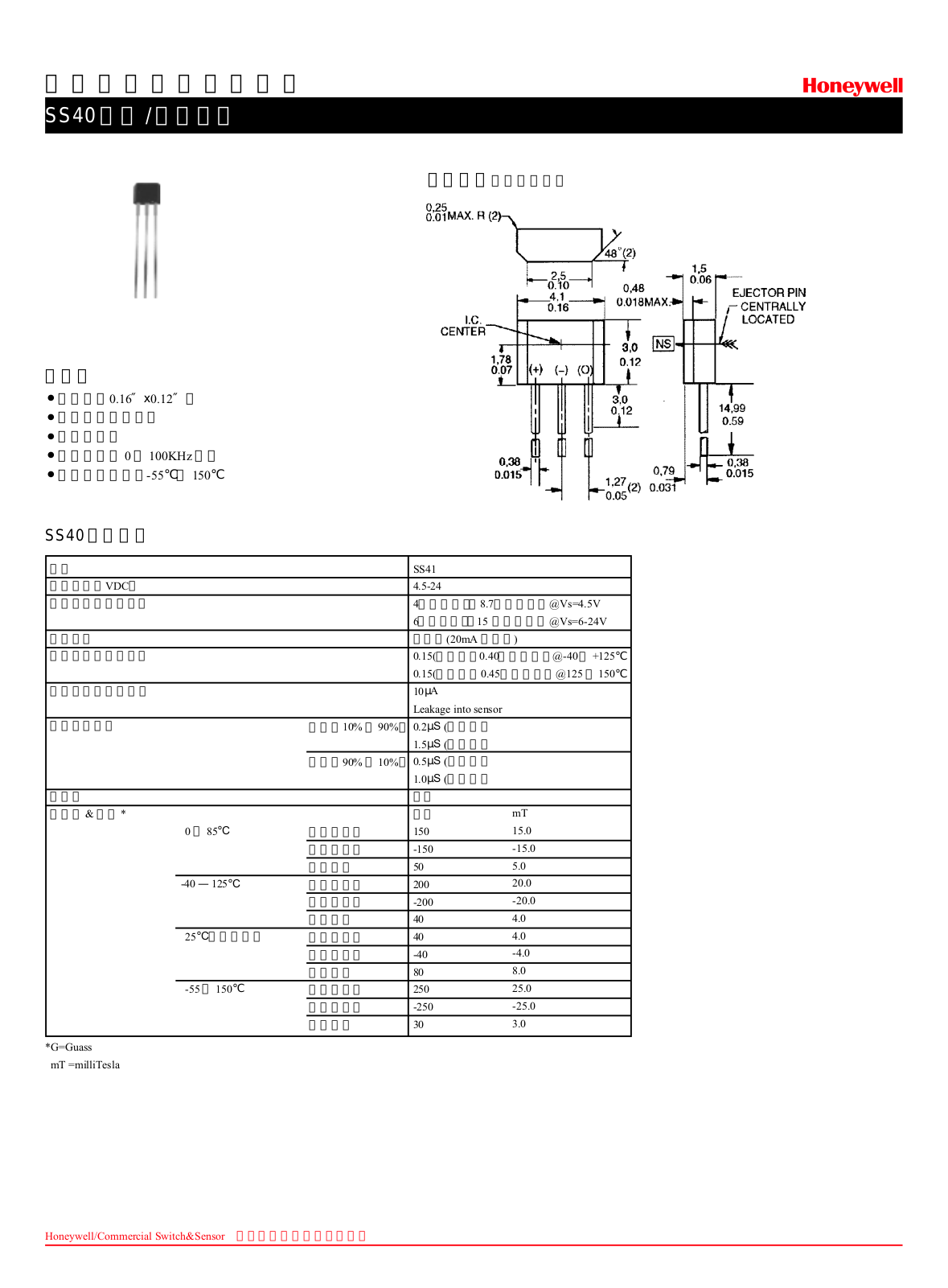 Honeywell SS40 User Manual