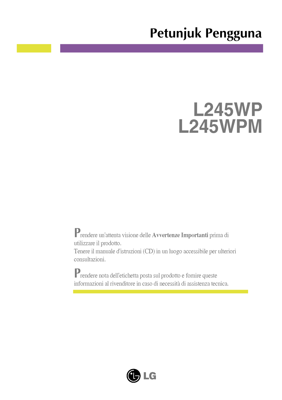 Lg L245WP, L245WPM User Manual