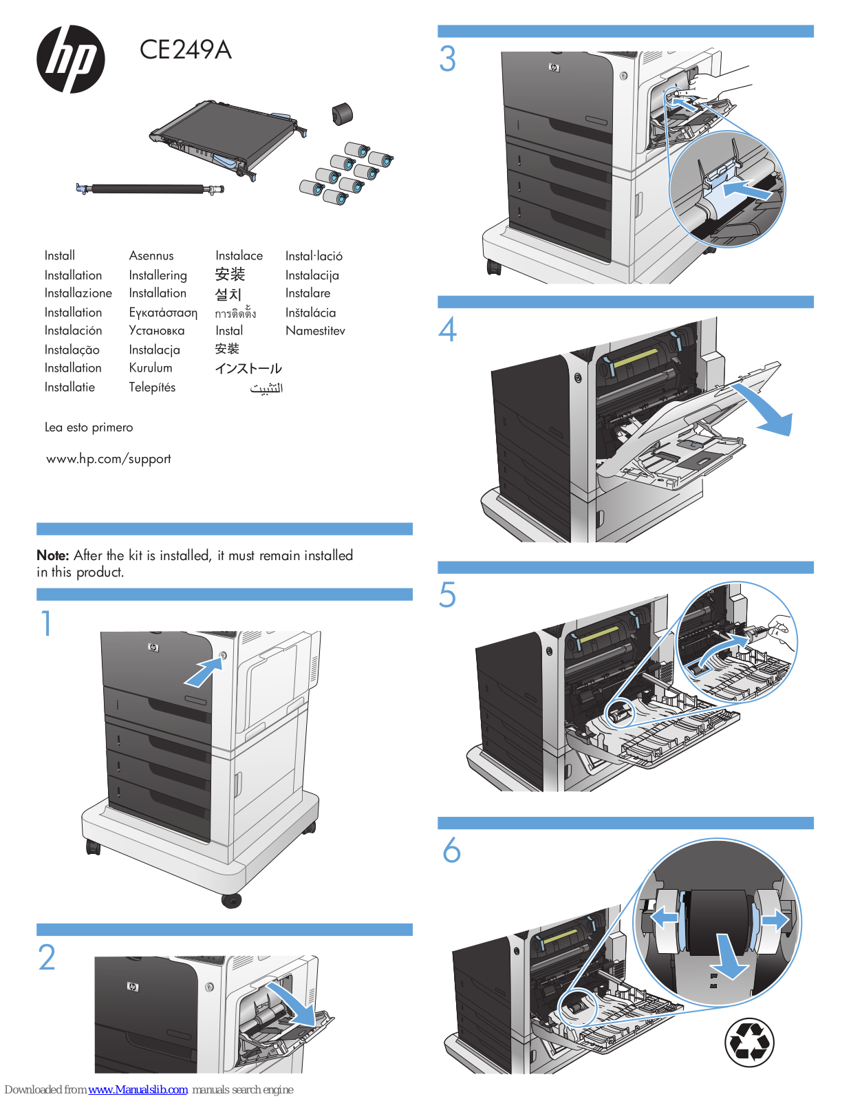 HP CE249A Install Manual