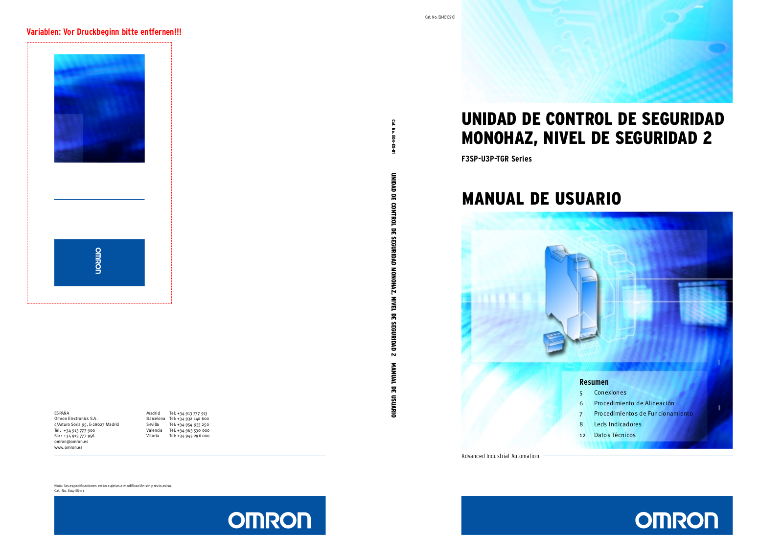 Omron F3SP-U3P-TGR User Manual