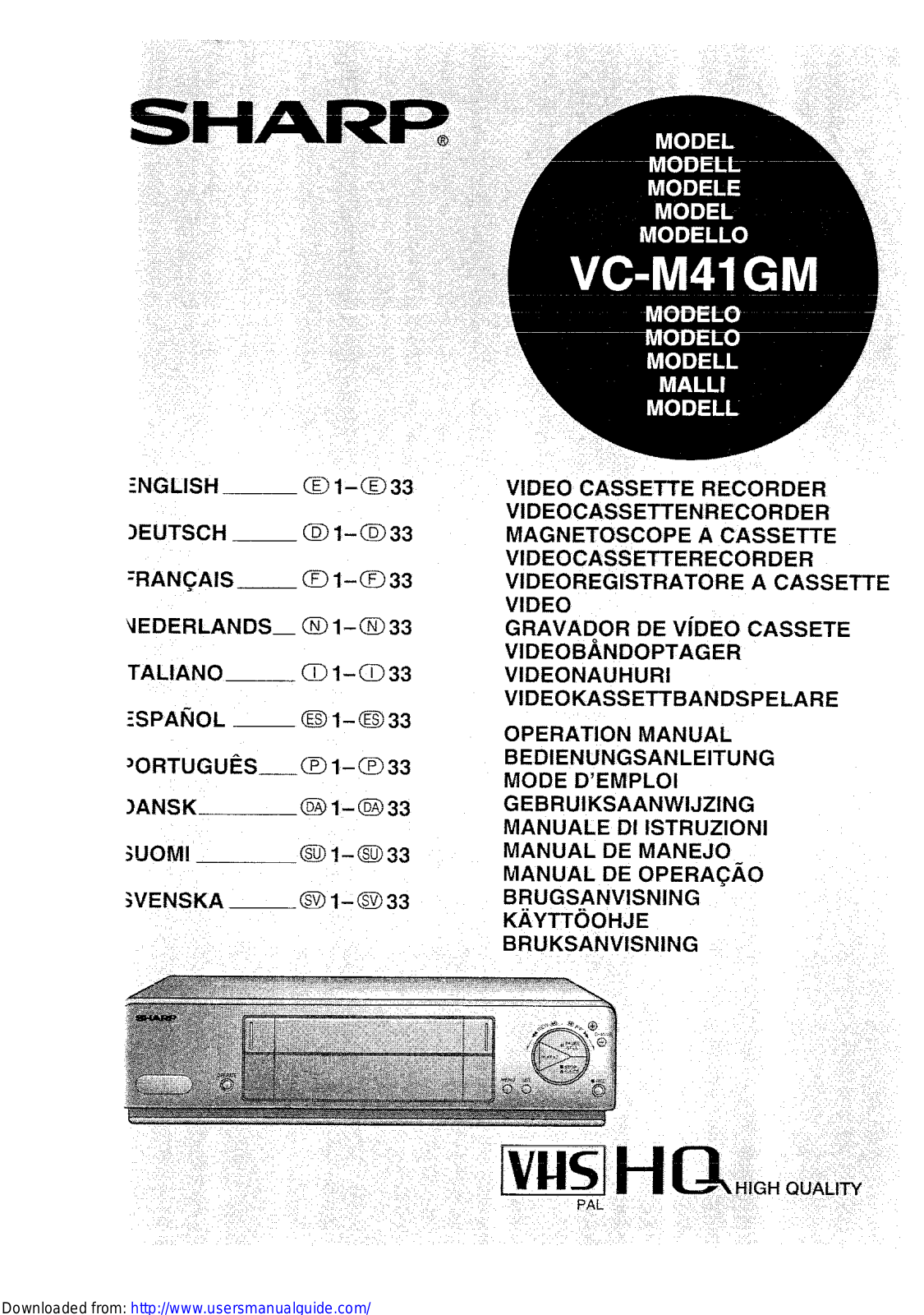 SHARP VC-M41GM User Manual