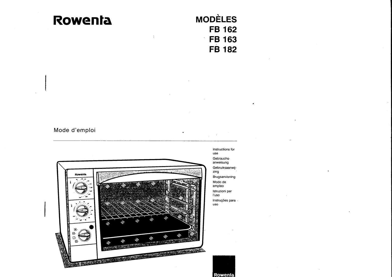 ROWENTA FB 182 User Manual