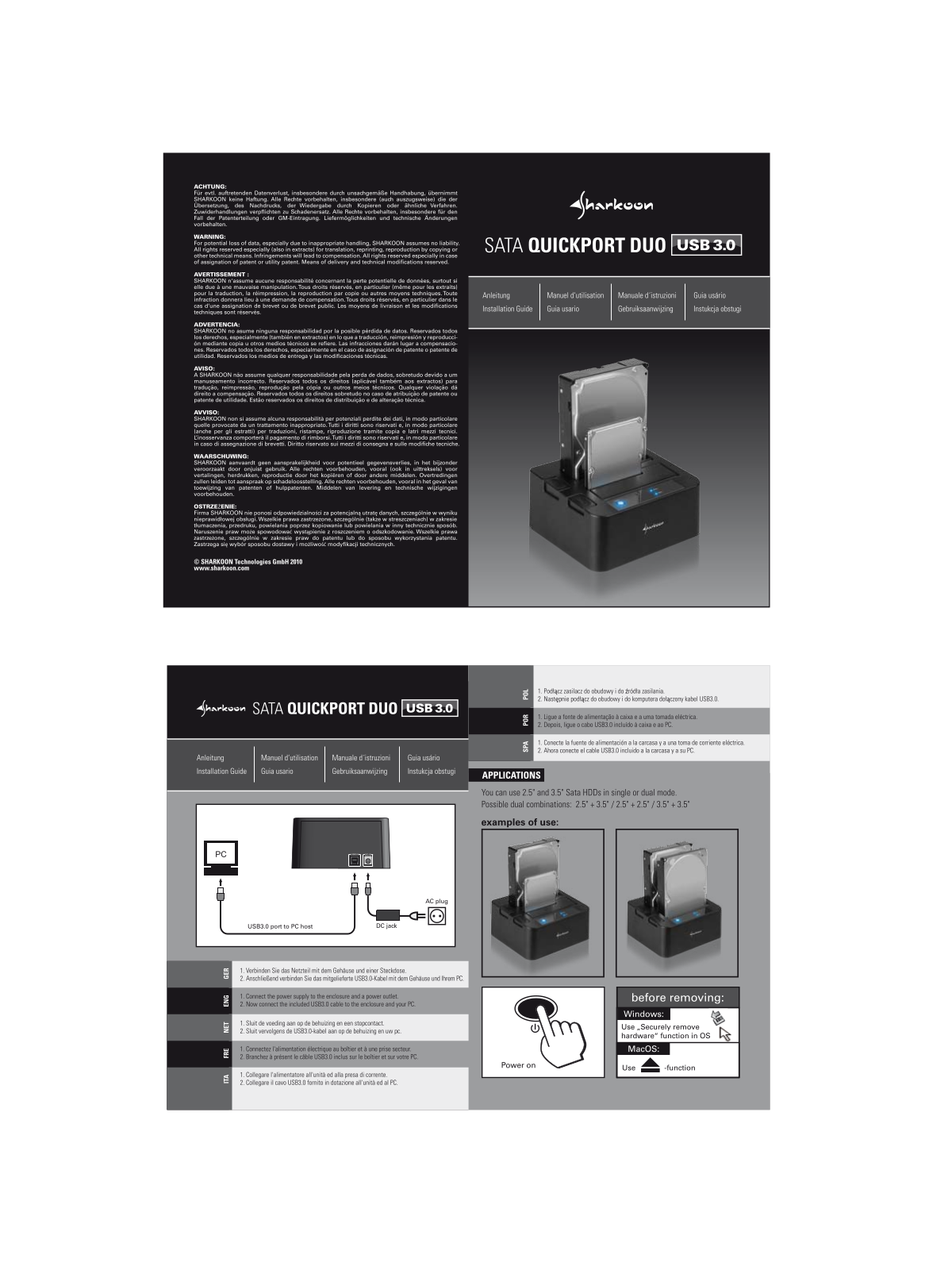 SHARKOON SATA QuickPort Duo User Manual