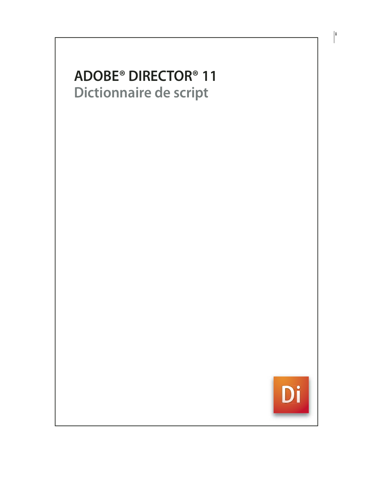 ADOBE Director 11 Dictionnaire de script