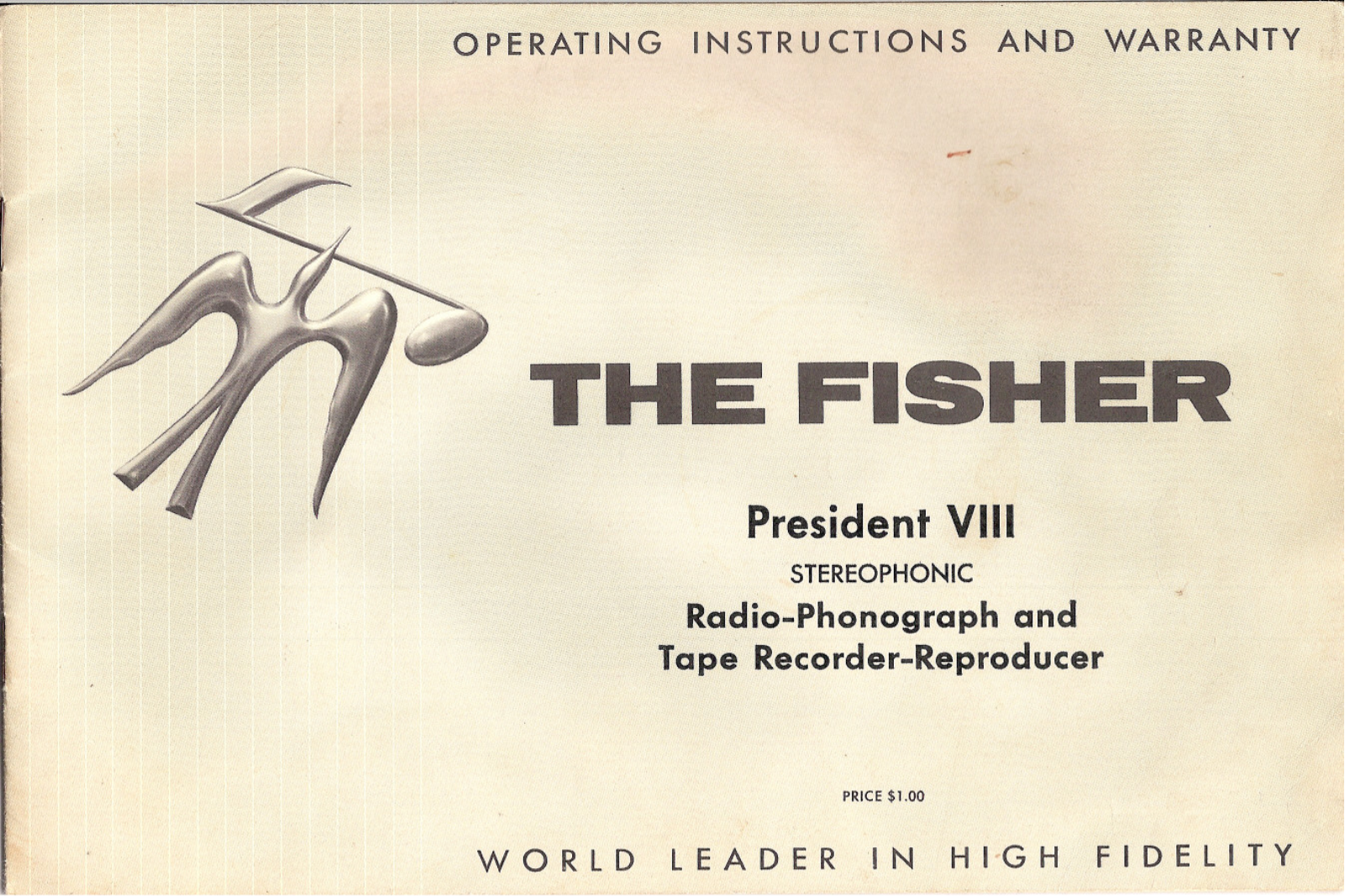 Fisher President-8 Owners Manual