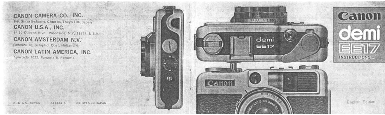 Canon Demi EE17 Operating Instructions