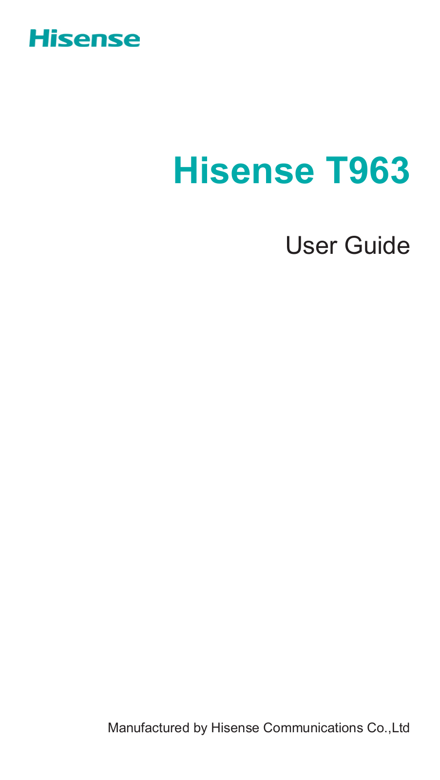 Hisense T963 User Manual