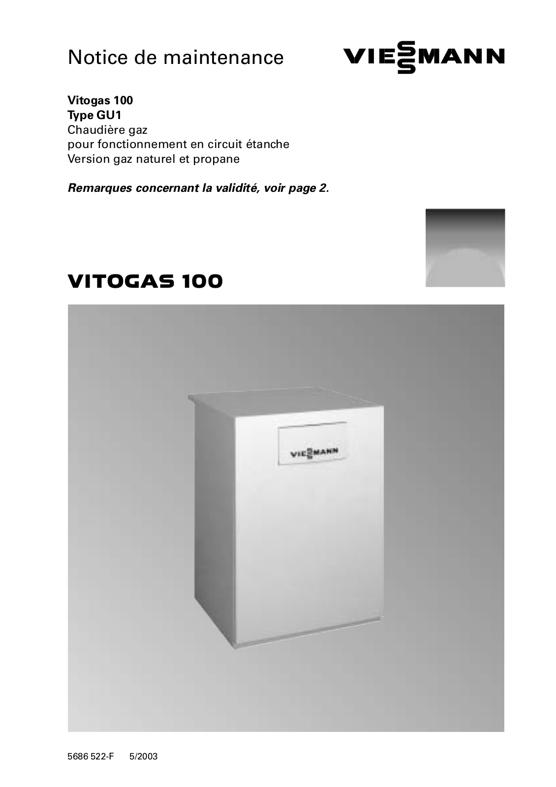 Viessmann VITOGAS 100 User Manual