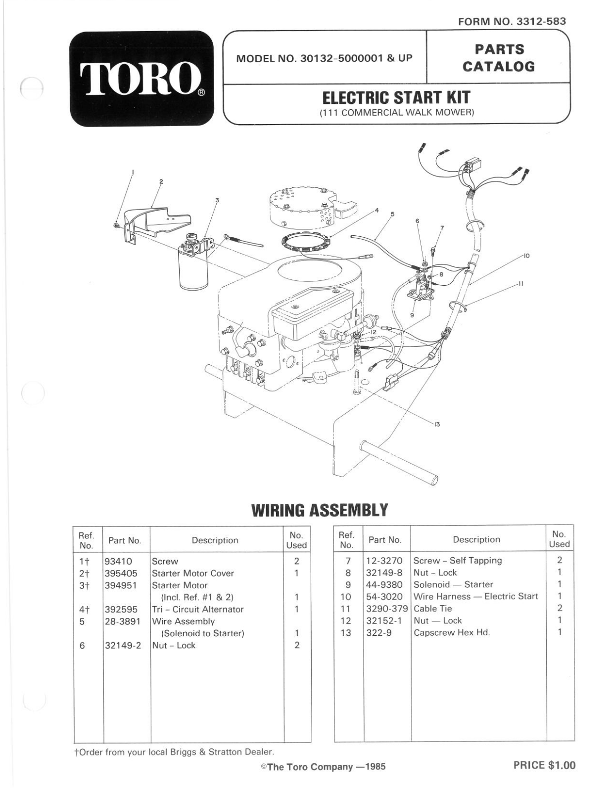 Toro 30132 Parts Catalogue