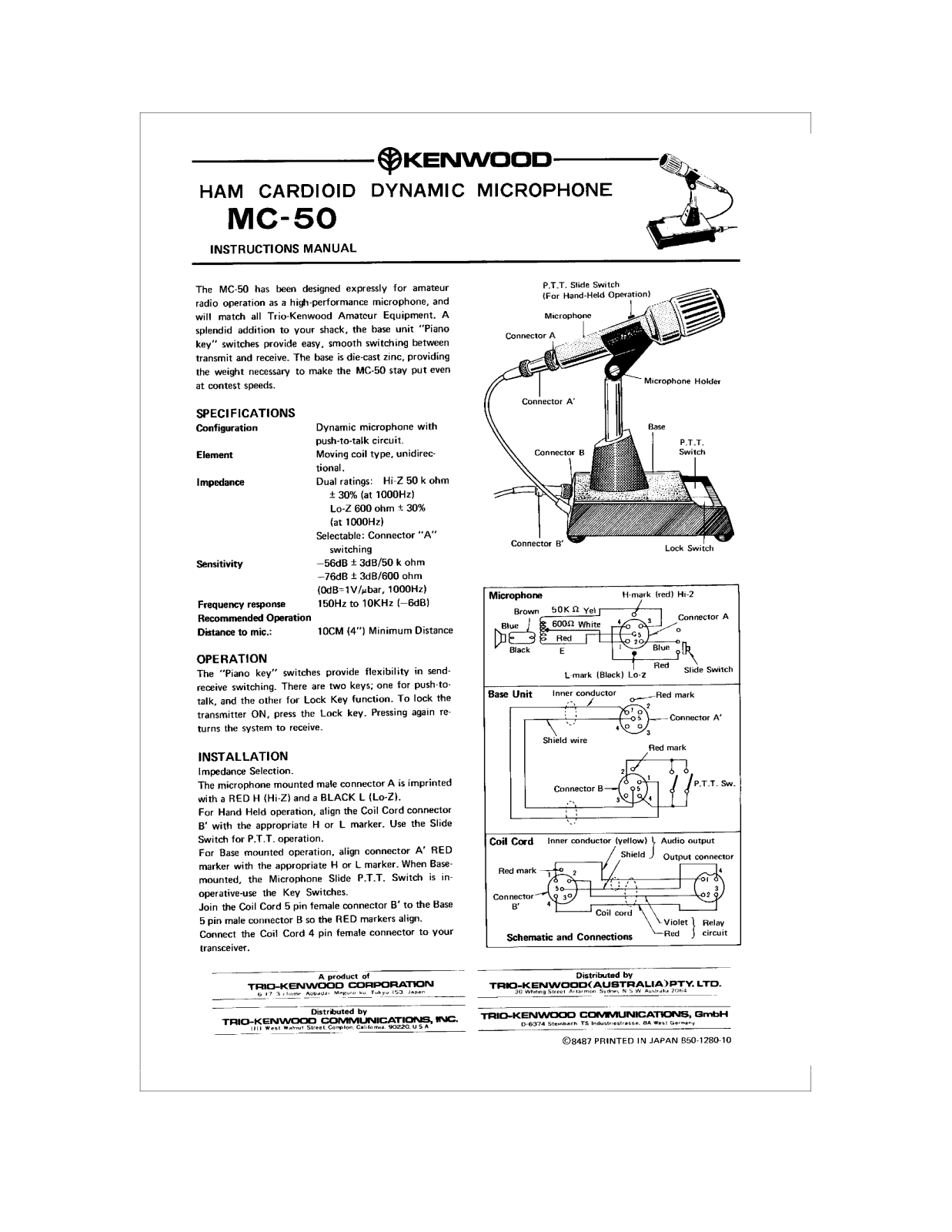 Kenwood MC-50 Service Manual