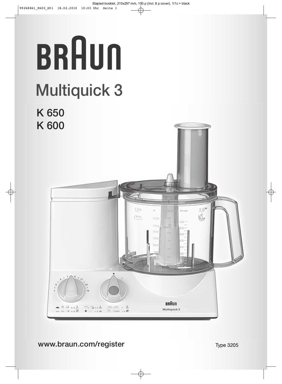 Braun K600, K650 Owner's Manual