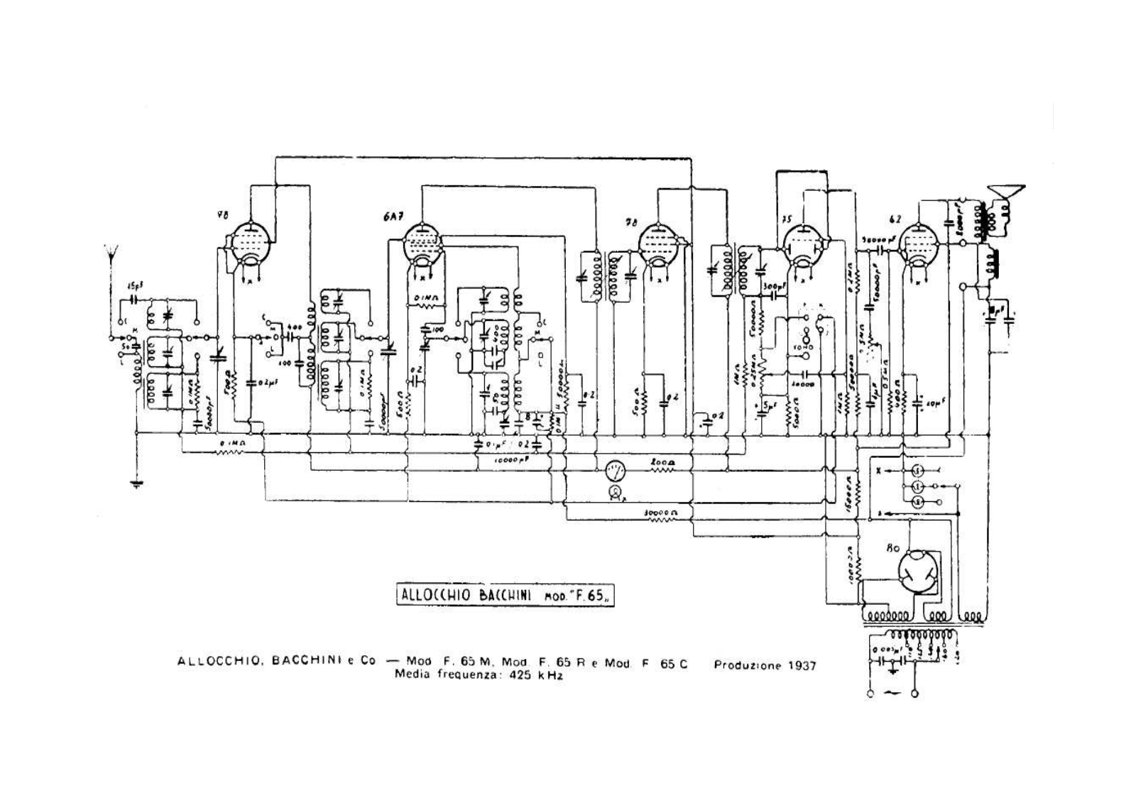 Allocchio Bacchini f65m, f65r, f65c schematic