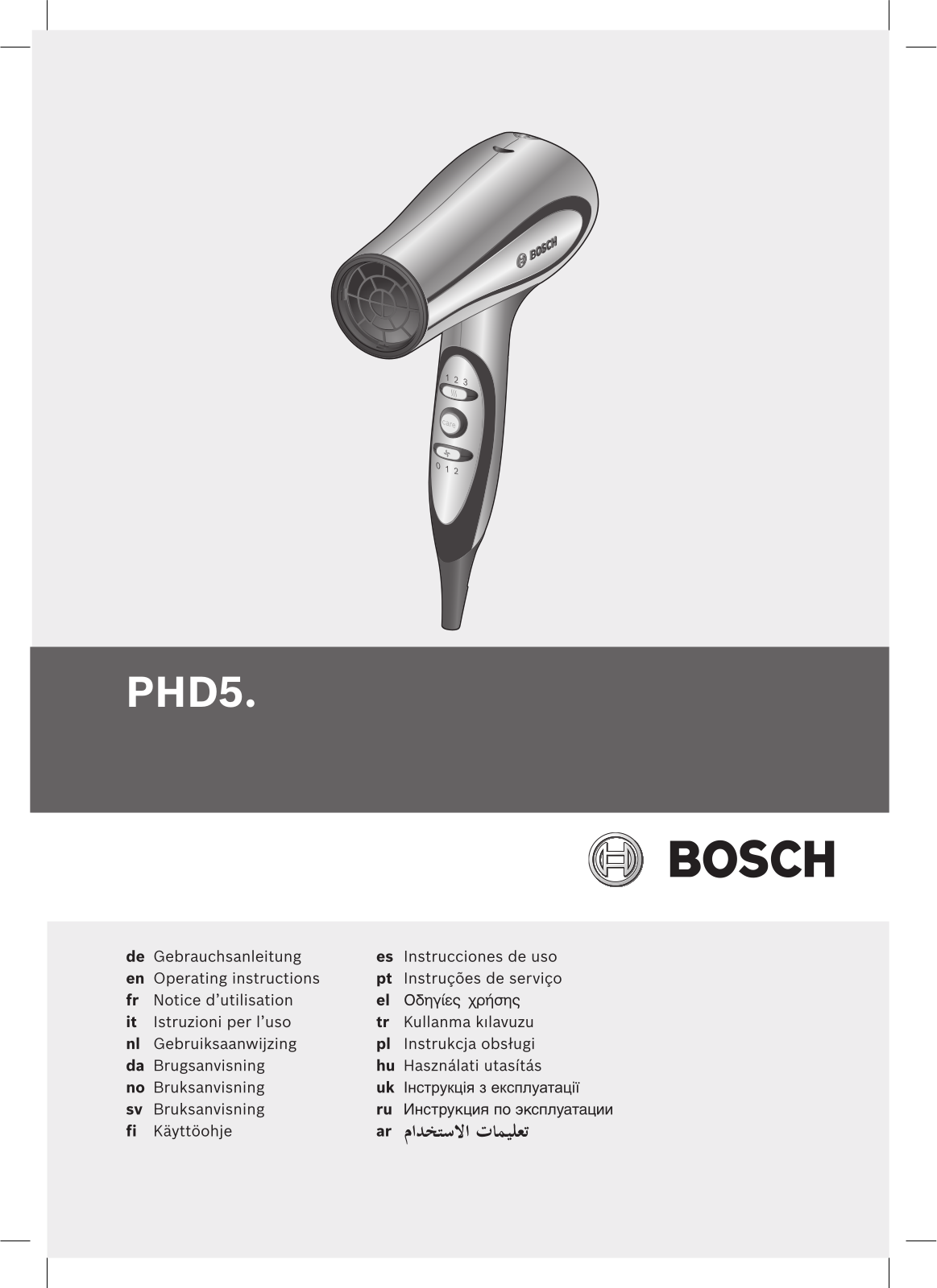 Bosch PHD-5980 User Manual