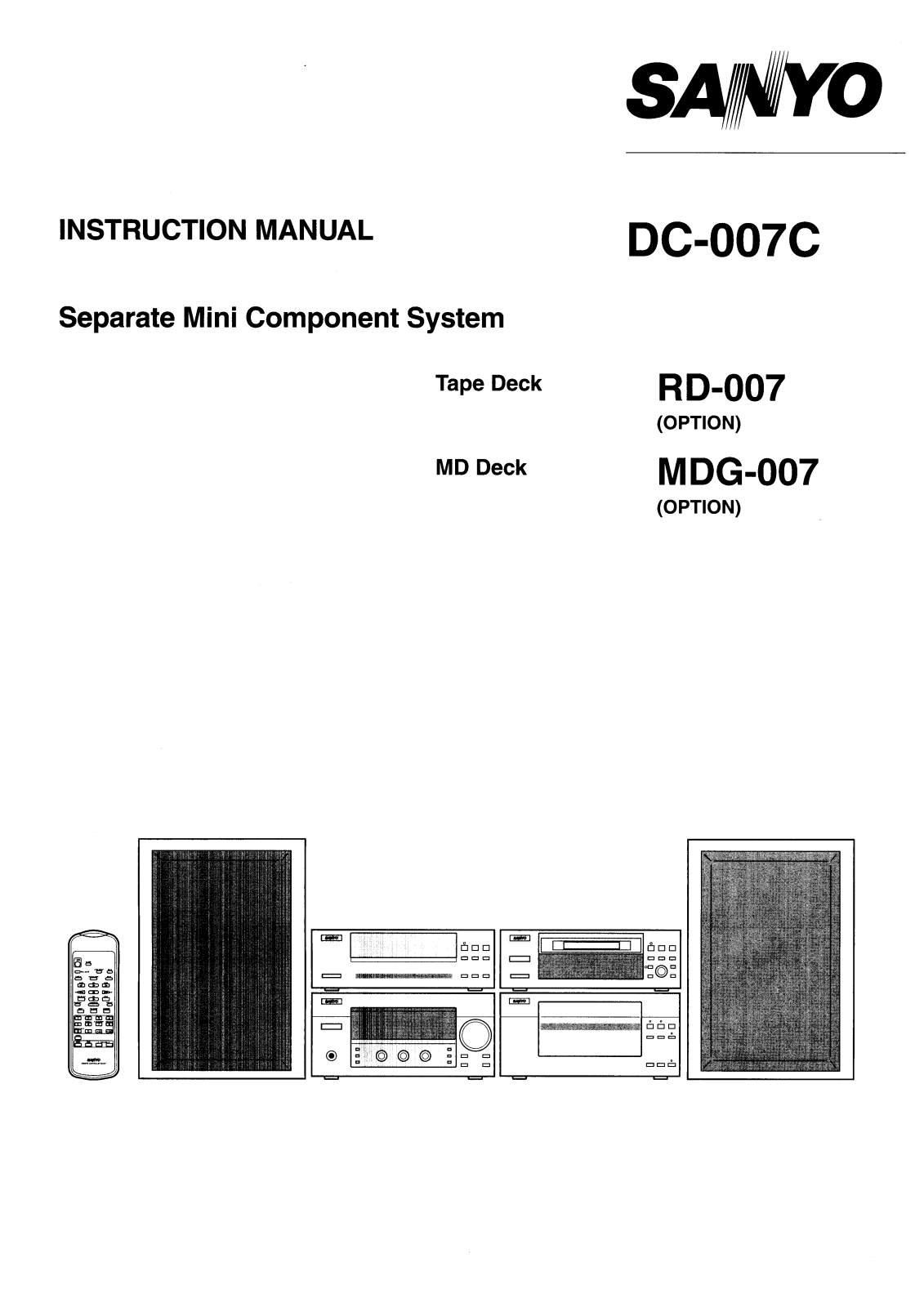 Sanyo RD-007C Instruction Manual