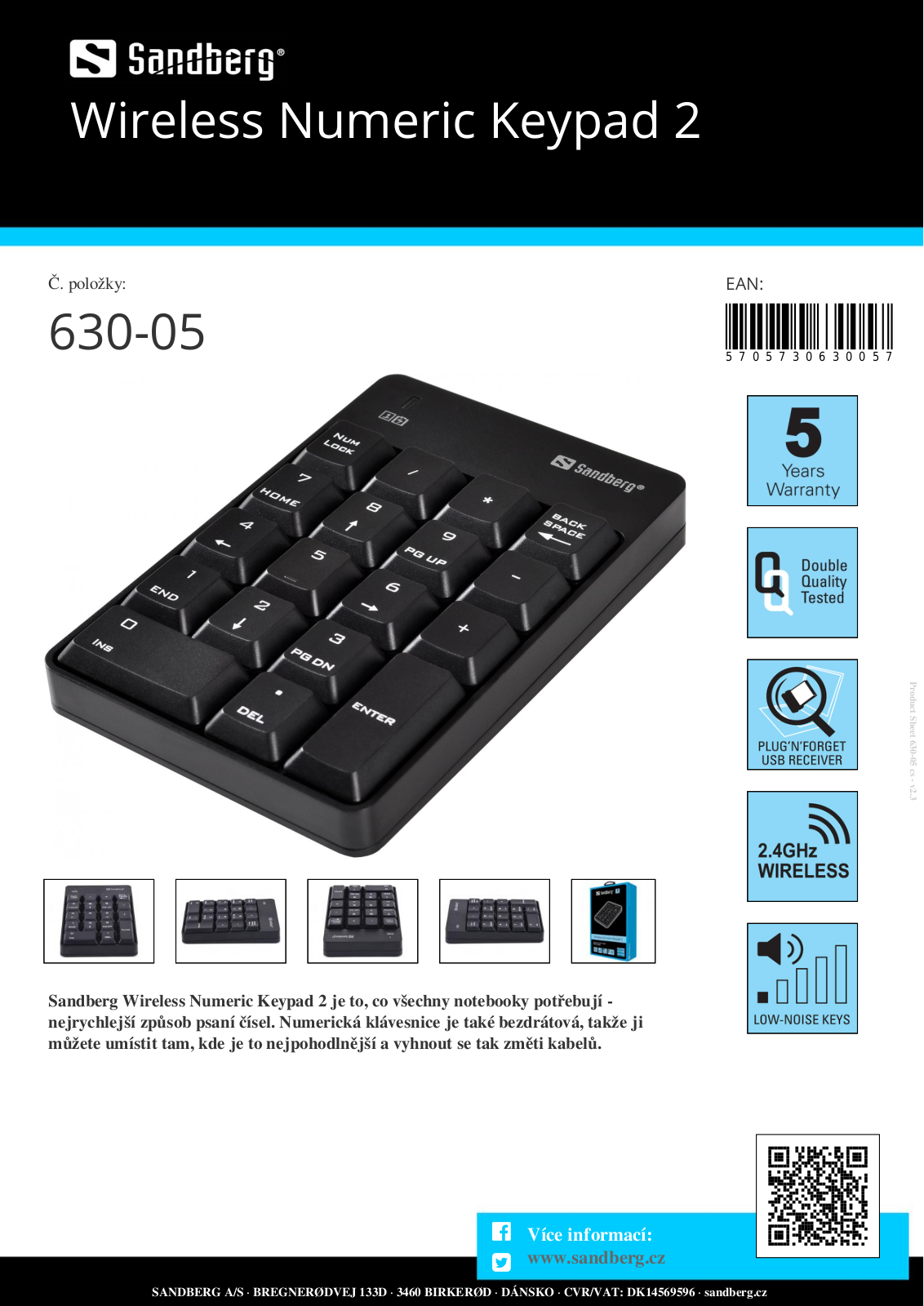 SANDBERG 630-05 DATASHEET