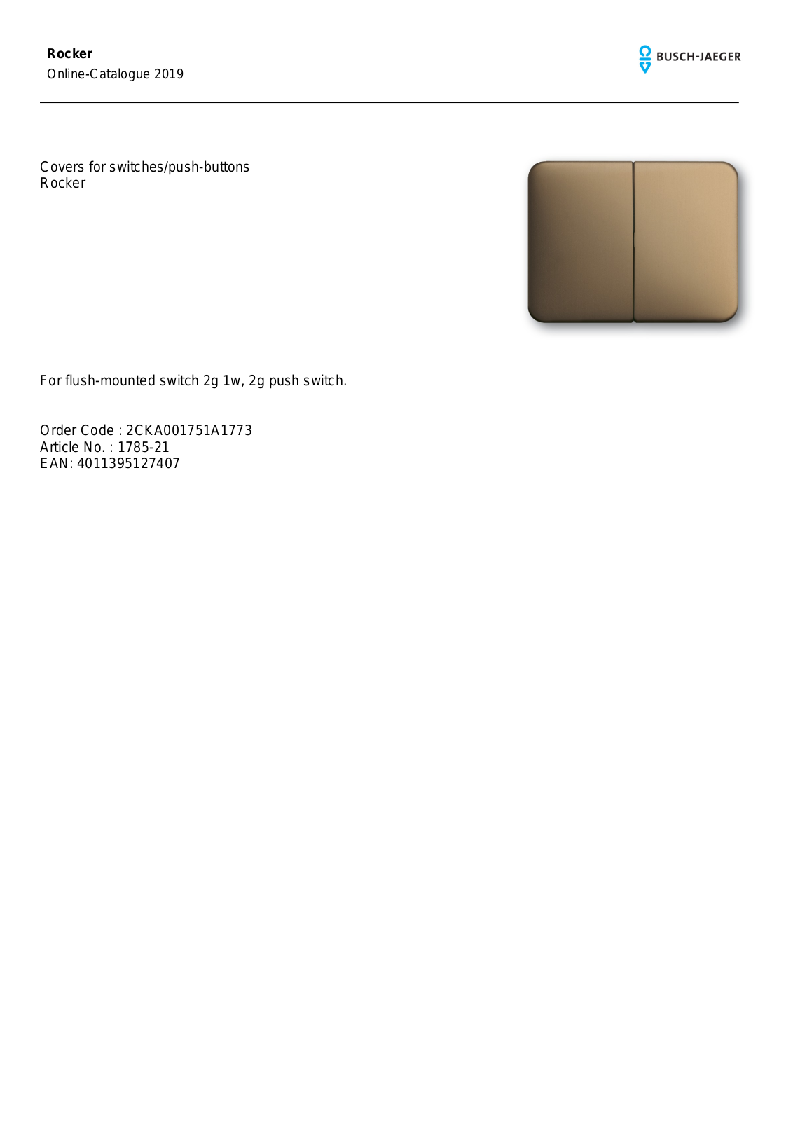 Busch-Jaeger 1785-21 User Manual - ManualMachine.com
