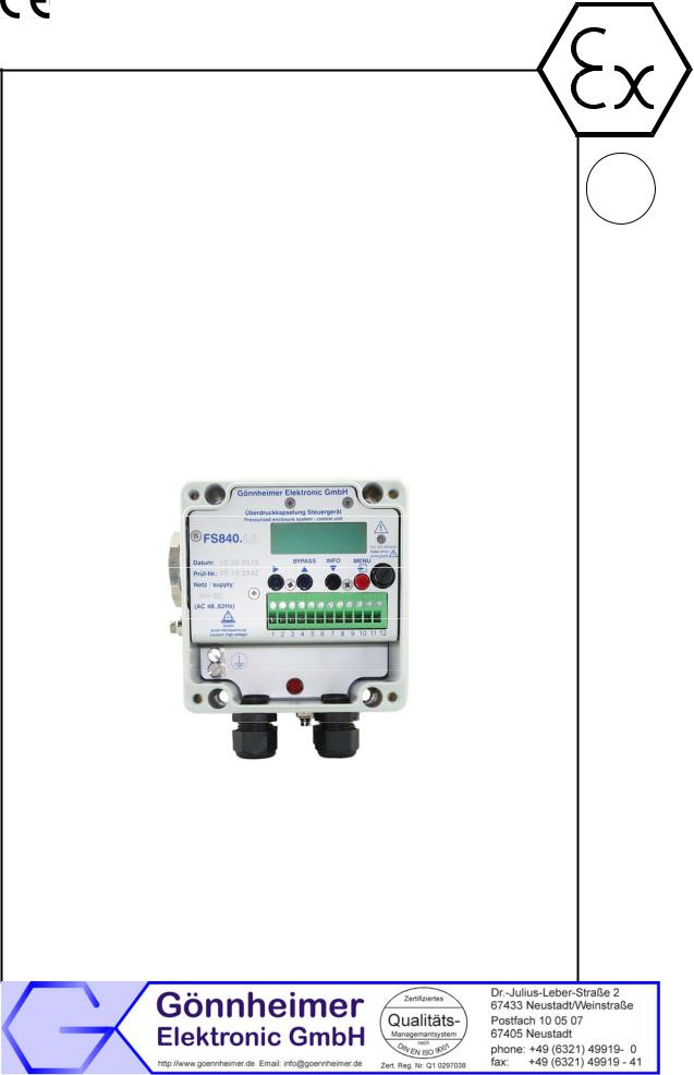 Gonnheimer elektronic F840 User Manual