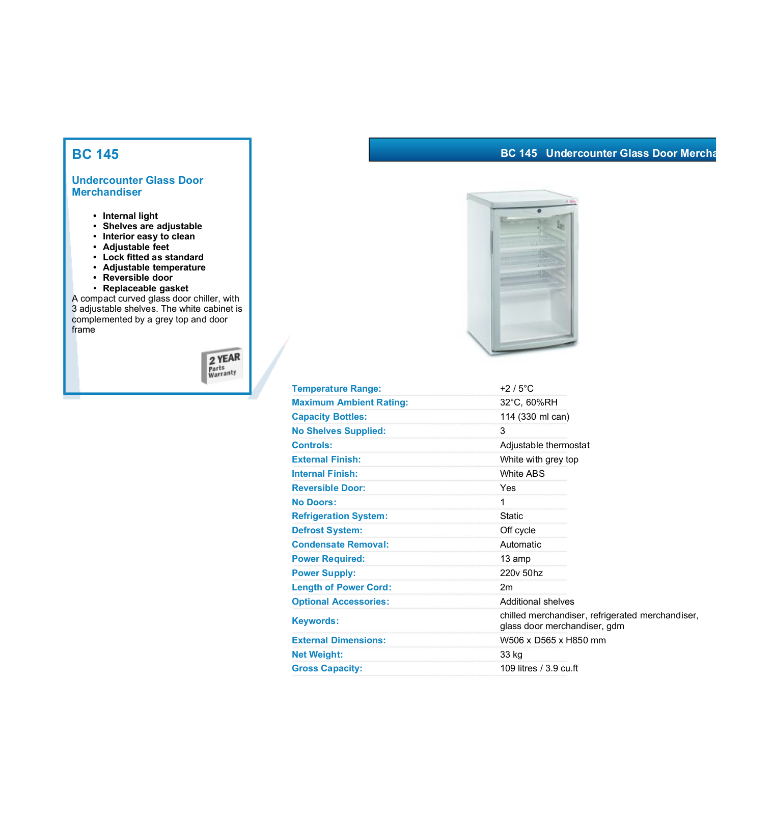 Valera BC 145 DATASHEET