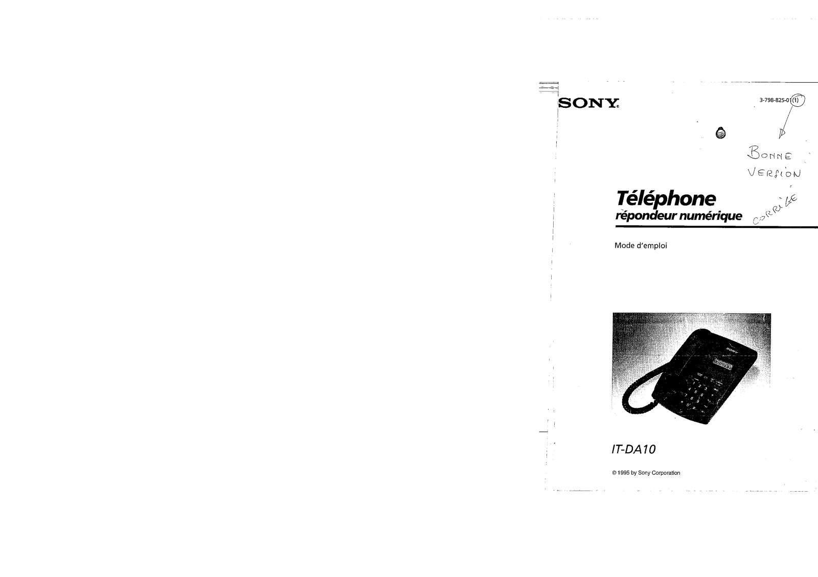 SONY IT DA10 User Manual