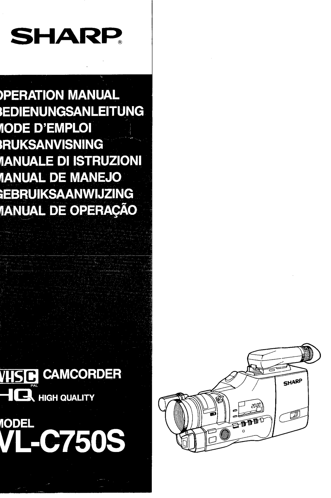 Sharp VL-C750S Operation Manual