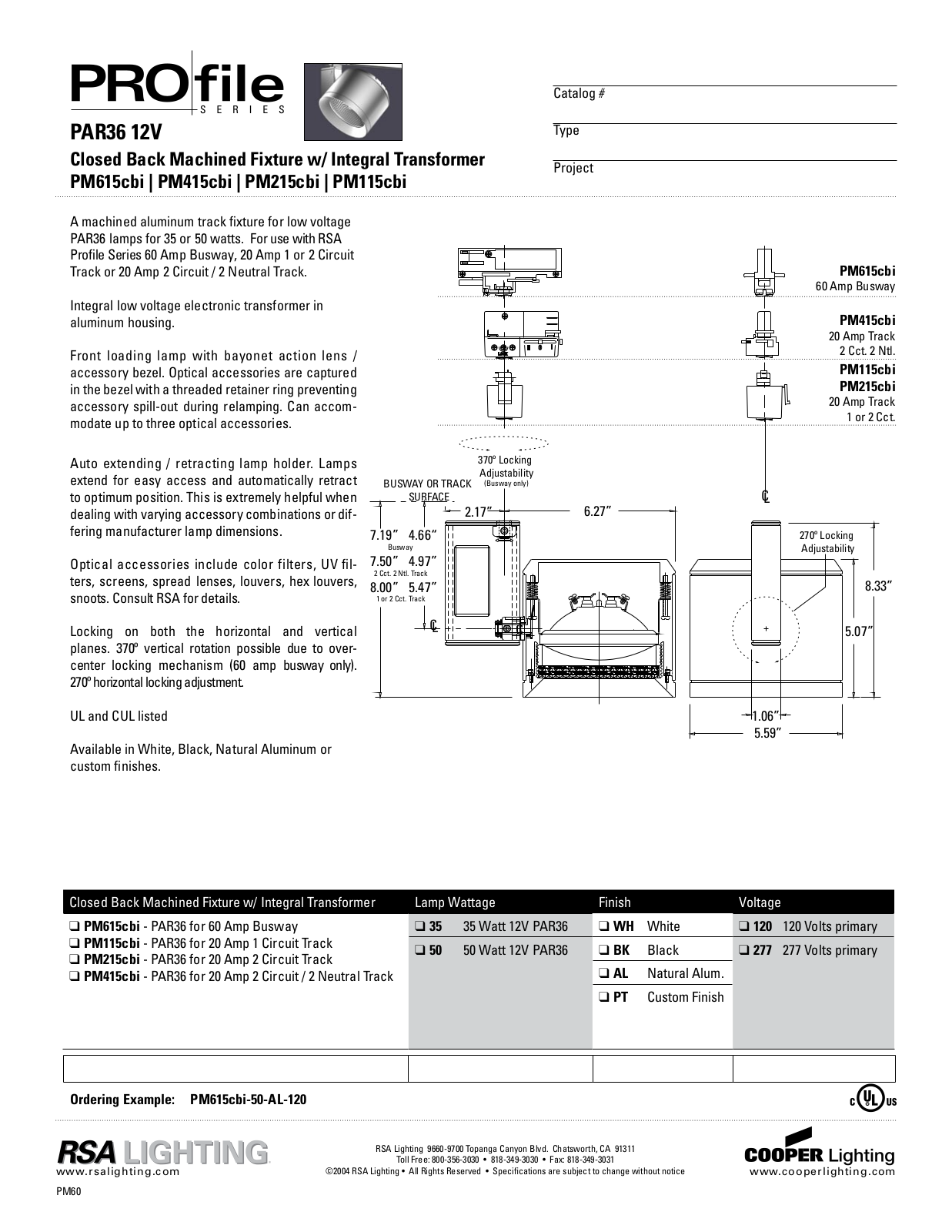 Cooper Lighting PM215cbi, PM615cbi, PM415cbi, PM115cbi User Manual