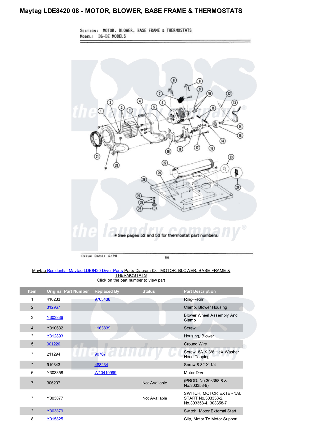 Maytag LDE8420 Parts Diagram