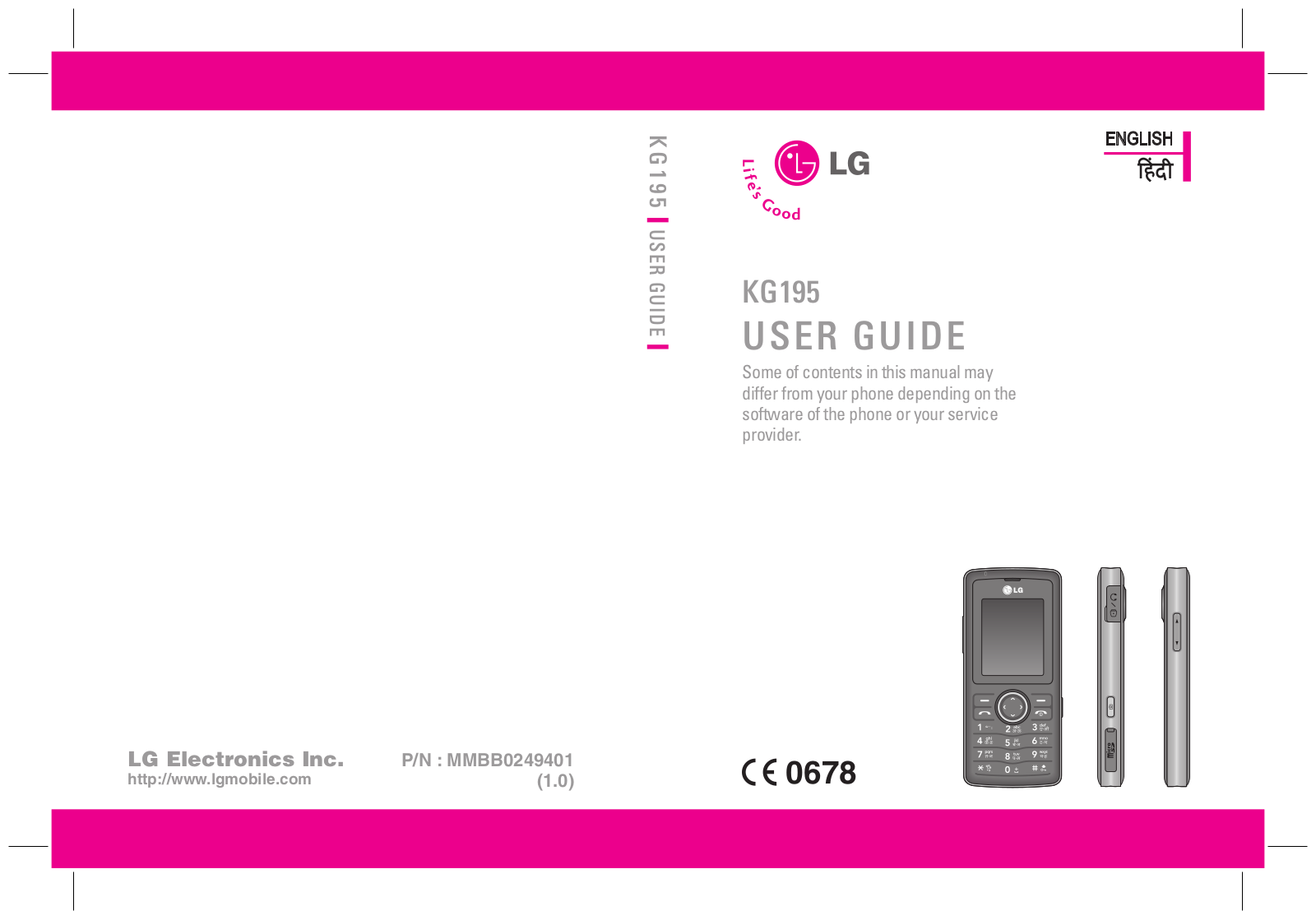 LG KG195 User Manual