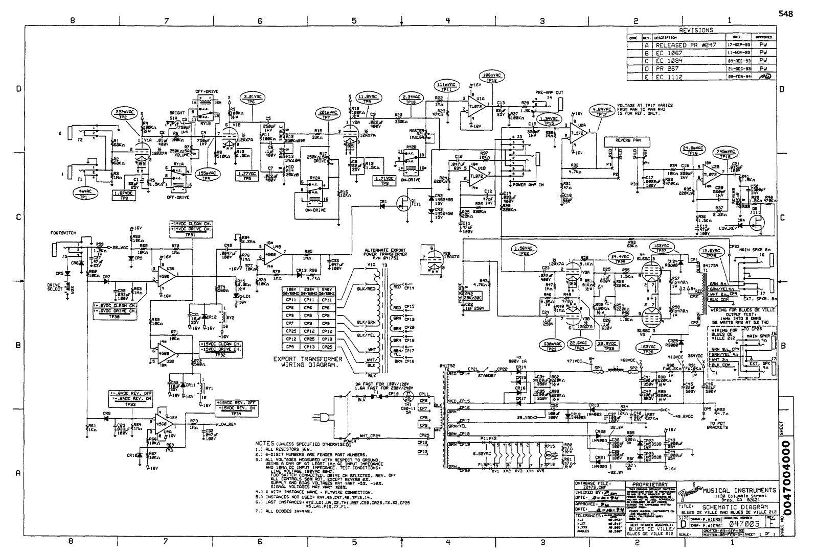 Fender deville schematic