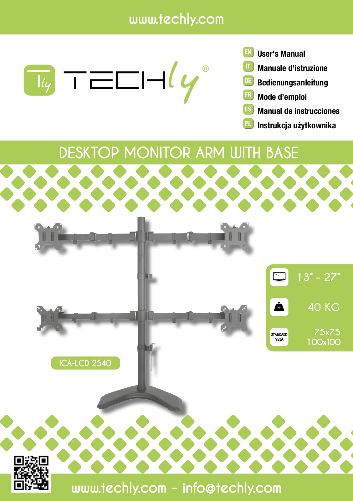 Techly ICA-LCD-2540 User Manual