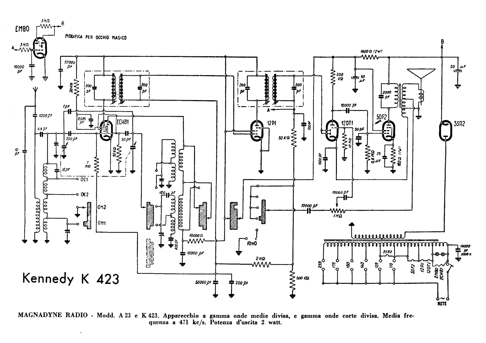 Kennedy k423, a23 schematic