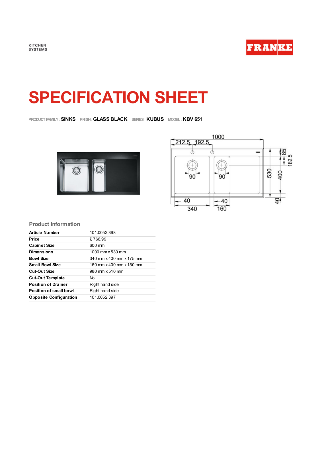 Franke Foodservice KBV 651 User Manual