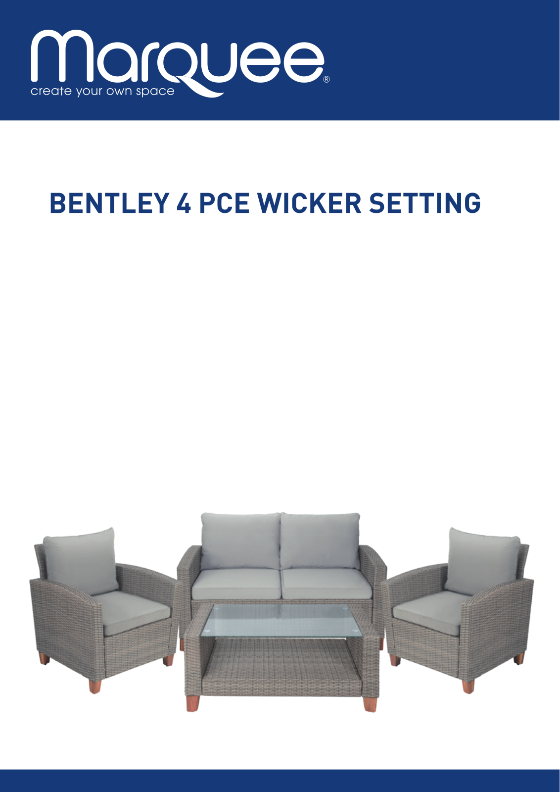 Marquee Bentley 4 PC WICKER SETTING User Manual