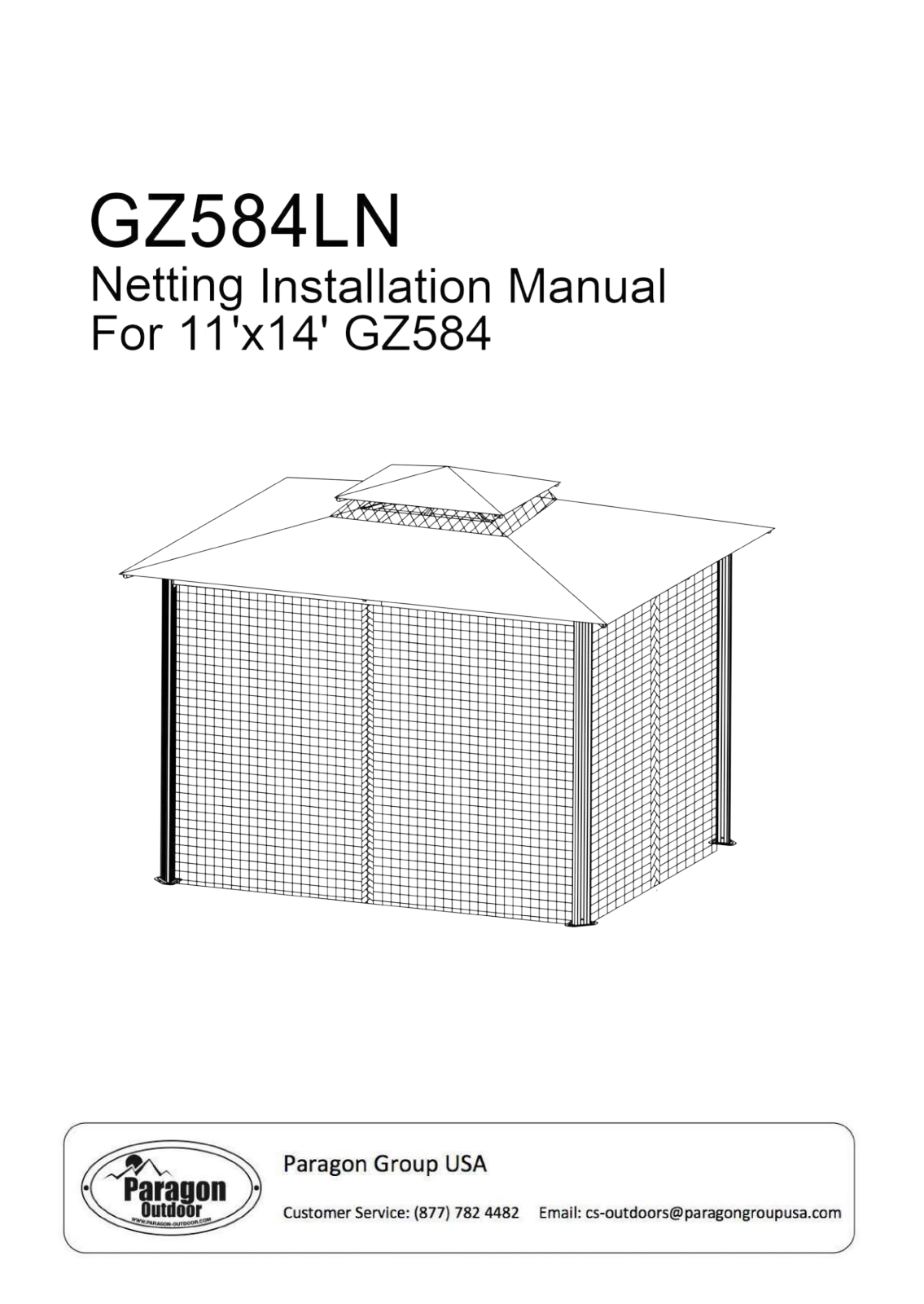 Paragon Outdoor GZ584NGK, GZ584RK User Manual