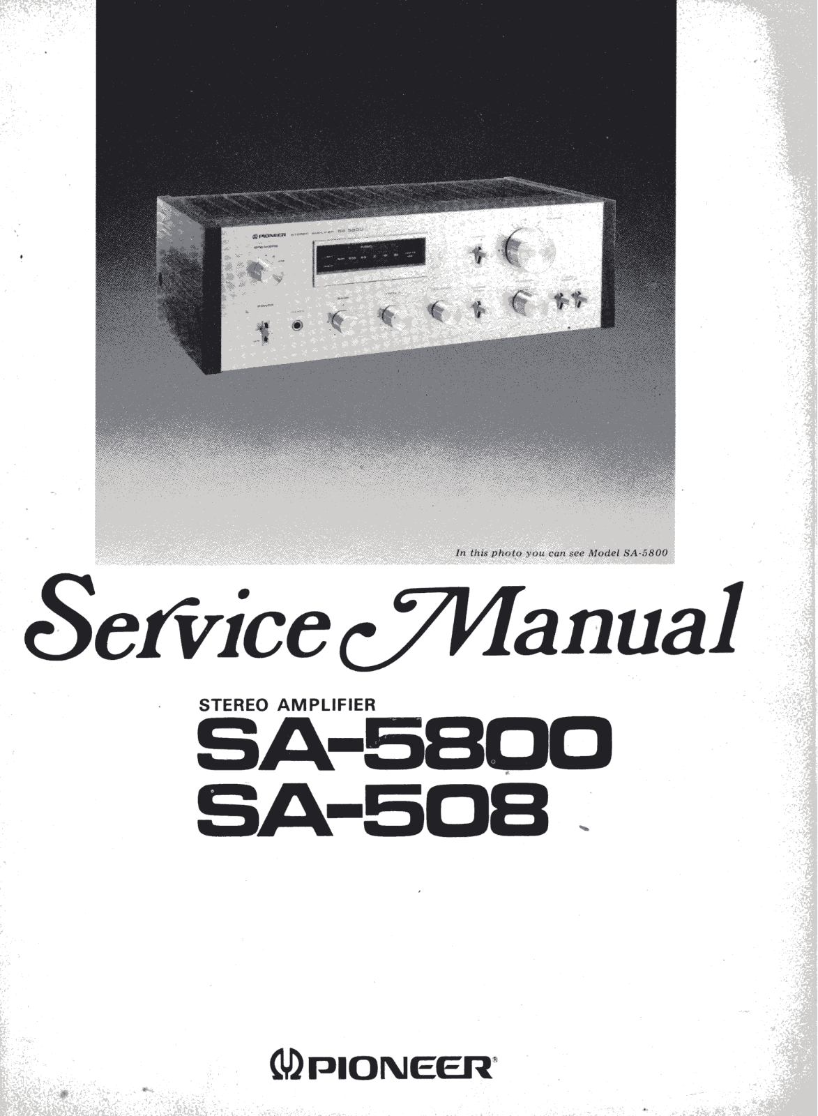 Pioneer SA-508-B Service Manual